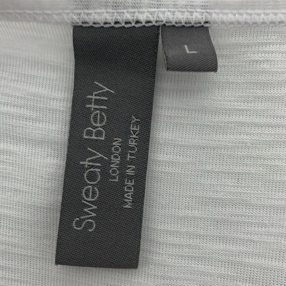 Sweaty Betty White Racerback Tank Top Workout Running Size Largo - Picture 6 of 7